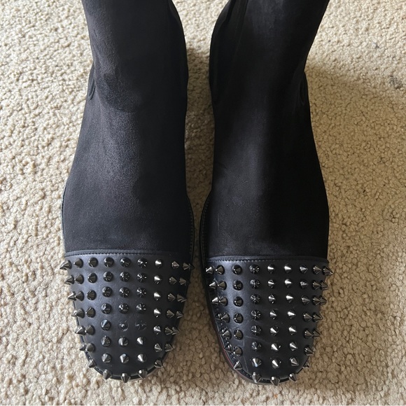 Christian Louboutin black suede spiked boots. 12 *READ* - Picture 2 of 15